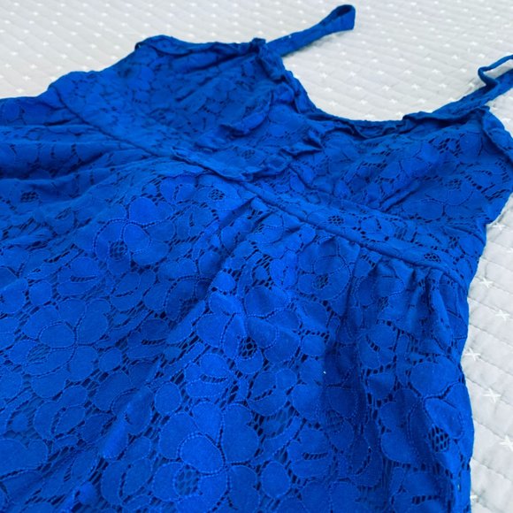 The Limited Tops The Limited Royal Blue Lace Babydoll Tank Poshmark